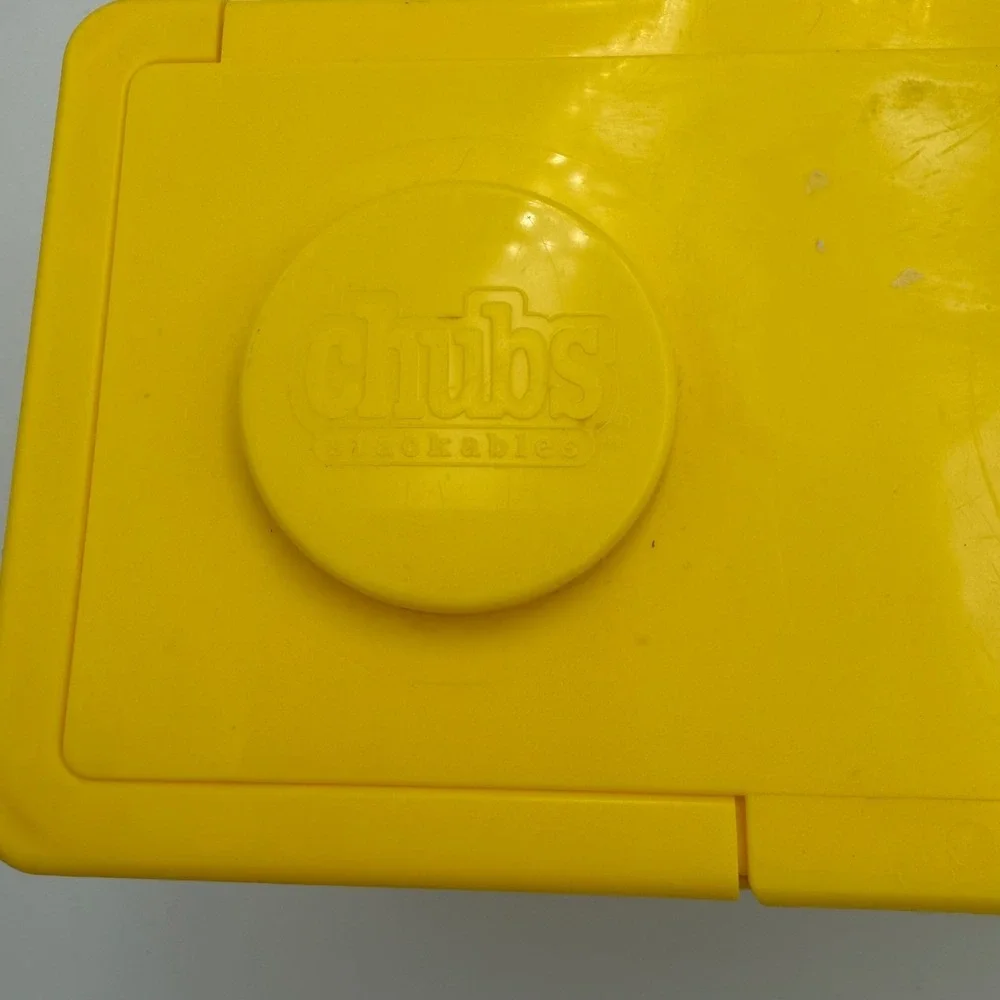 Vintage Chubs Stackables Yellow Plastic Baby Wipe Storage Box Brick Style
